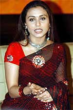 Bollywood actress Rani Mukherjee talks to her fans at a consumer promotion function organised by Coca-Cola in Kolkata