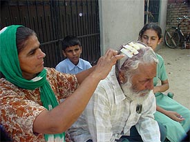 Mr Tarsem Singh, an ex-armyman who was injured by armed robbers in Kothe Shamshe Wale village