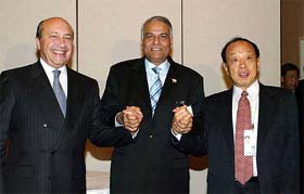 External Affairs Minister Yashwant Sinha with his Russian and Chinese counterparts