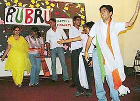 Students present a parody during a freshers� party at the History Department