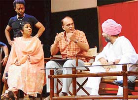 A scene from Vikram Kapadia�s "Black with Equal", which was presented at Tagore Theatre by Oorja Entertainment