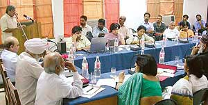 Participants at a seminar on �Media and Communal Harmony in multi-cultural society� at Industrial Area, Phase VI, SAS Nagar
