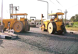 Last-minute repair of roads leading to NIPER on in SAS Nagar on the eve of President APJ Abdul Kalam�s visit to the township.