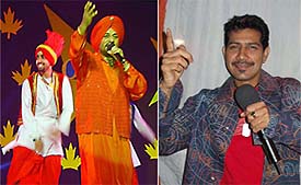 Popular singers Surjit Bindrakhia and Shankar Sahni perform at a programme in memory of Shaheed Bhagat Singh