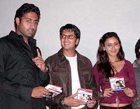 Bollywood stars Abhishek Bachchan, Hrishitaa Bhatt and Ritesh Deshmukh releasing the musical album of Out of Control 