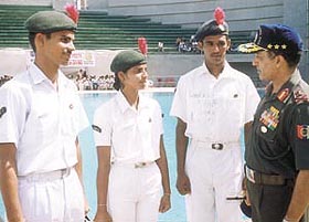Lt-General B. K. Bopanna with NCC cadets
