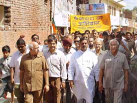 Mr Satya Pal Jain, a former MP of Chandigarh, leads the "Gaon-gaon chalo, ghar-ghar chalo abhiyaan"