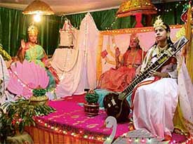 Tableaux set up by Brahm Kumaris in Sector 21