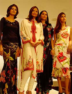Models present spring/winter collection of designer outfits in Ludhiana
