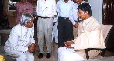 President A.P.J. Abdul Kalam with Andhra Pradesh Chief Minister N. Chandrababu Naidu