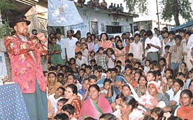 Iqbal disseminating the message of AIDS.
