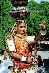 Chanda Gurava performs at a folk dance exhibition