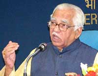 Petroleum Minister Ram Naik addresses the media in New Delhi