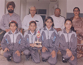 Paddlers of BVM School, Udham Singh Nagar, Ludhiana, who figured in the district team which finished runners-up 