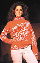Katreena Kaif at a fashion show Wool 2004 in the Capital on Thursday.