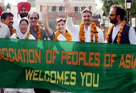 Pakistan's MPs wave on their arrival