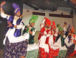 Students perform bhangra during a youth festival