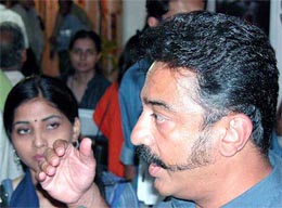 Film actor Kamal Hasan talks to mediapersons