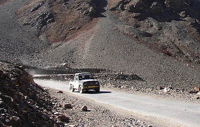A competitor zooms in near Zing Zing Bar near the final time control point at Patsio