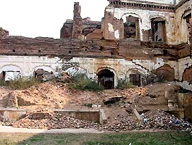 The ceiling of three floors of a historical palace in Jammu has collapsed due to neglect by the state government