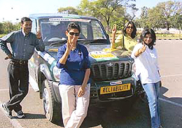 The four-member team which won the first place in the Raid de Himalaya rally held in Manali recently.