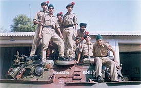 Cadets of Guru Nanak National College, Doraha, during the 10-day Army attachment camp 