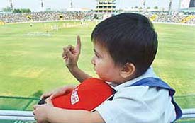 This young cricket fan seems to be enjoying the game in SAS Nagar