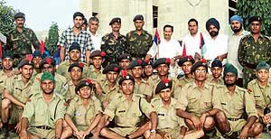 21 NCC cadets from different schools of Amritsar along with 10 employees of the 11 Punjab Battalion who visited The Tribune office during the �Sadbhavna Cycle Rally� in Chandigarh on Monday.