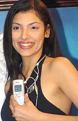 Samsung unveils the slimmest colour screen GSM mobile phone in New Delhi 