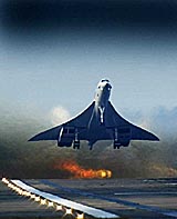 British Airways Concorde takes off from Heathrow airport in London