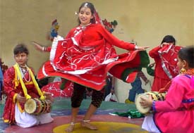 Students of New Senior Secondary School present a dance at the Sharad Divali Utsav