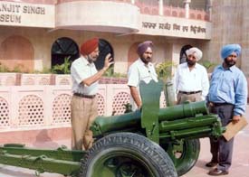 Wg-Cdr M.S. Randhawa, Deputy Director, Sainik Welfare, Brig J.S. Jaswal, Director, Sainik Welfare, Punjab, and Lt-Cdr Tarlochan Singh