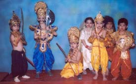 Students of Hilanthus Day Boarding School enact episodes from the Ramayana on the eve of Divali