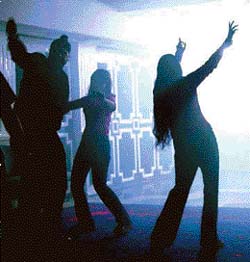 Couples enjoy during a post-Divali bash held at Hotel Regency in Chandigarh