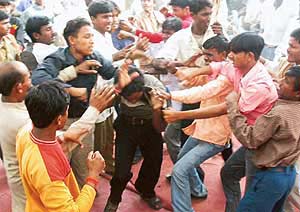 Unruly scenes were the order of the day during Vishwakarma Day celebrations at Panchkula