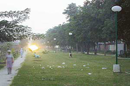 A park behind the Phase VII market, SAS Nagar, which has no functional lights.