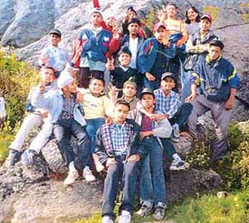 Students of Yadavindra Public School, who recently scaled the Churdhar peak, situated at a height of 3,674 metres in the outer Himalayas