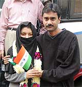 Maqbool Ahmed welcomes his fiancee Tahira