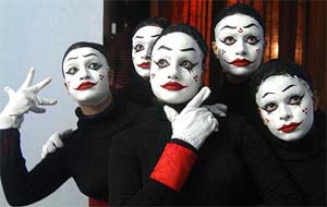 Students of BBK DAV College present a mime show in Amritsar 