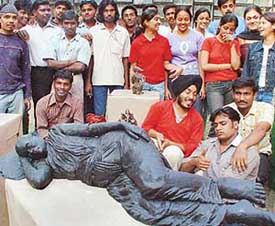 Participants of the study exchange programme between the Government College of Art, Sector 10, Chandigarh, and Government College of Fine Art