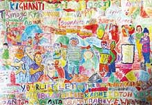 The art work that emerged at the end of the three-day workshop of students of India and Pakistan 