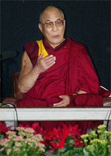 The Dalai Lama discourses on the "Power of Compassion" before a Japanese audience in Tokyo 