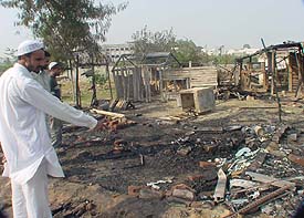 Charred huts near Rishi Nagar in Ludhiana