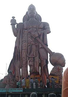 An 80-foot-high statue of lord Hanuman