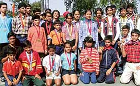 Winners of various events conducted in the fourth CBSE Roller Skating Championship 