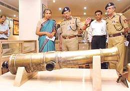 Delhi Chief Secretary Shailja Chandra and Police Commissioner R.S. Gupta at the inauguration of a museum in the police headquarters in the Capital on Monday.
