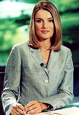 Spanish journalist Letizia Ortiz Rocasolano presents the news on Spanish state television