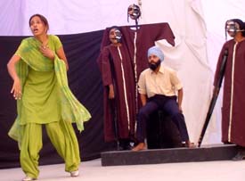 A play in progress during the Panjab University zonal festival at SDP College