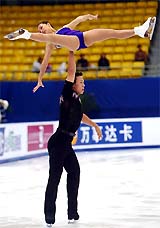 China's Shen Xue and Zhao Hongbo perform at the Cup of China ISU Figure Skating Grand Prix in Beijing