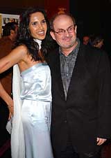 British author Salmon Rushdie and model-turned-actress Padma Lakshmi